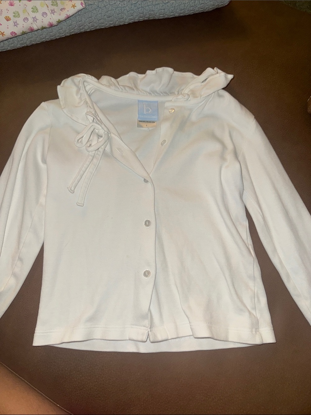 Bella bliss Ruffle Collar Button shirt size 5